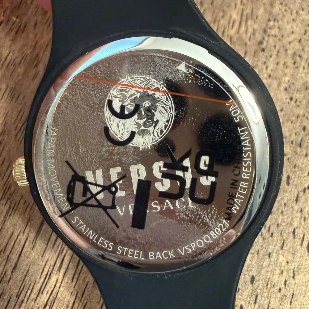 Versace Versus Fire Island Watch Silicone Stainless Steel Analog Women's Black